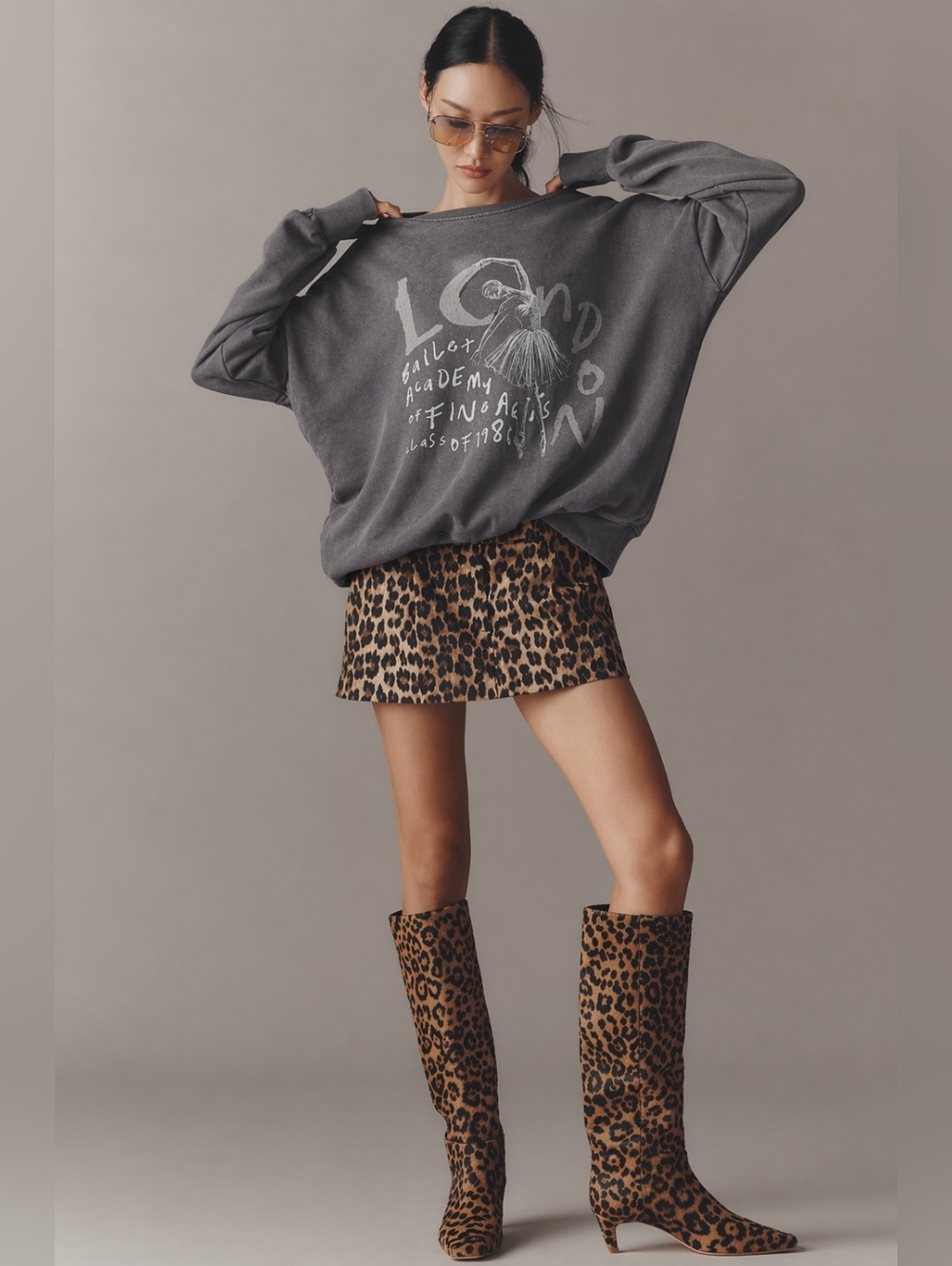 The Laundry Room London Ballet Academy Sweatshirt Size S Grey Oversized